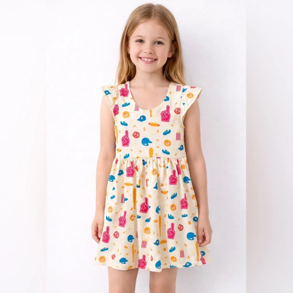 Monica + Andy Girls Baseball Dress 8 NWOT
